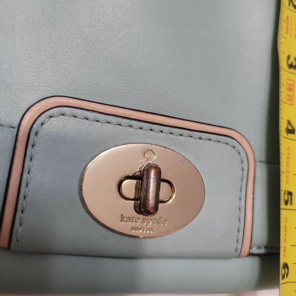 Kate Spade Juliana Leather Crossbody Purse Turquoise - Picture 14 of 16